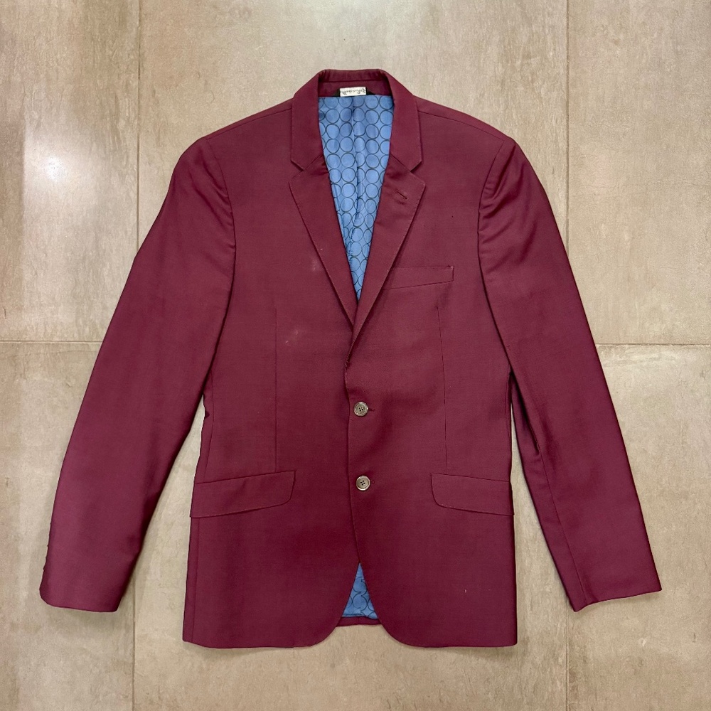 Paul Smith Burgundy Wool Mohair Blazer - Size 38R - Kensington Fit